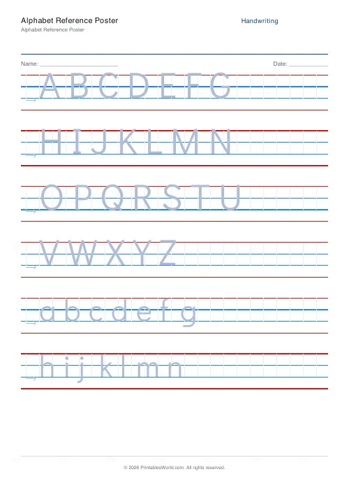 Free printable handwriting practice (Didact Gothic (print)), PDF download