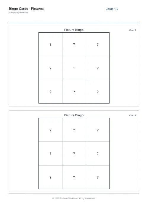 Free printable bingo card — 3×3 — PDF download