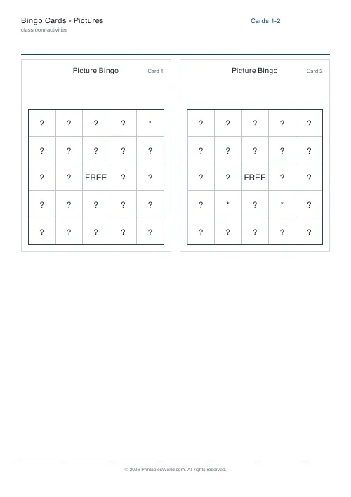 Free printable bingo card — 4 — PDF download