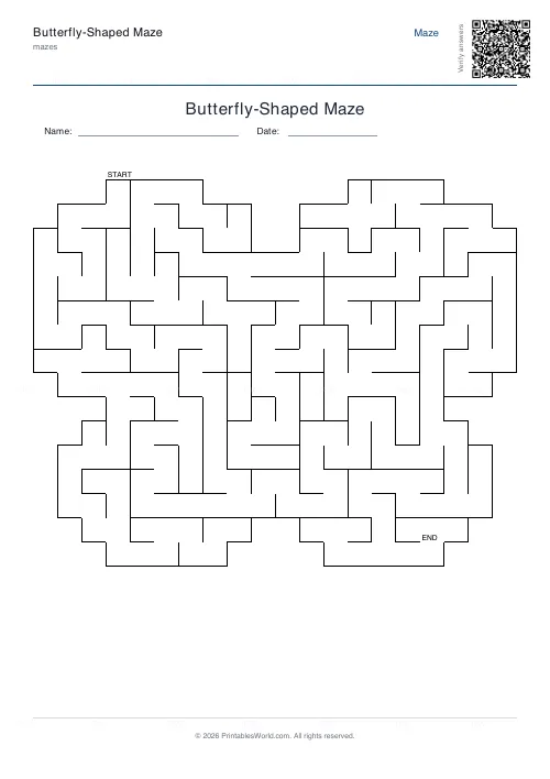 Free printable butterfly maze (20), PDF download
