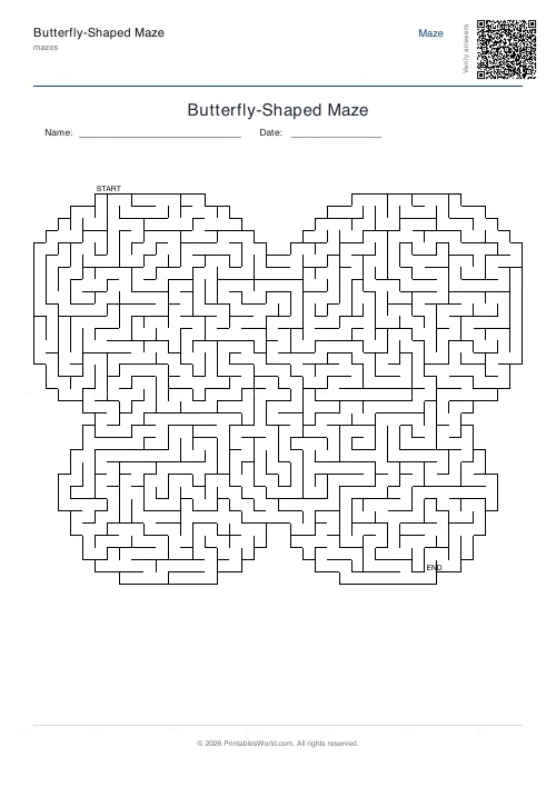 Free printable butterfly maze (40), PDF download