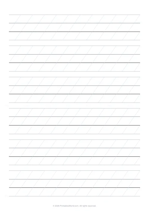 Free printable calligraphy practice guide sheet — 12 mm — PDF download
