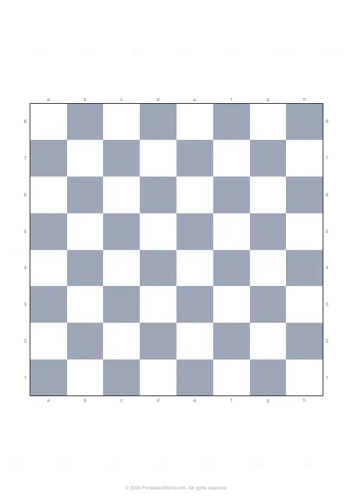 Free printable chess and checkers board (Chess), PDF download