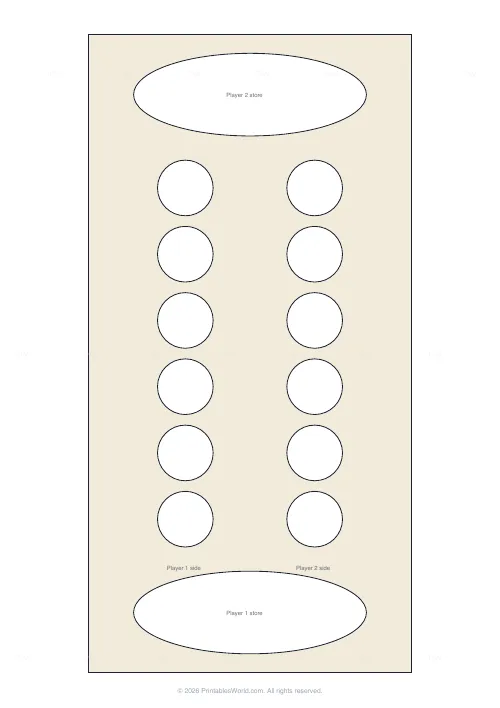 Free printable printable game board (Mancala), PDF download
