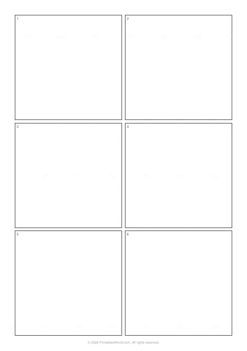 Free printable 6-panel comic paper, PDF download