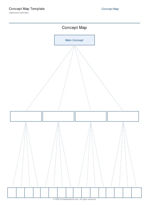 Free printable concept map — 4 branches — PDF download