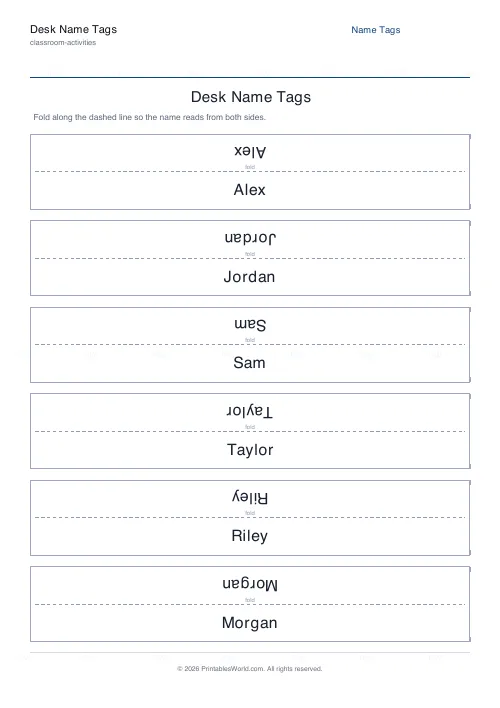 Free printable foldable desk name plate (6), PDF download