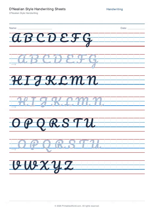 Free printable handwriting practice (Pacifico (cursive)), PDF download