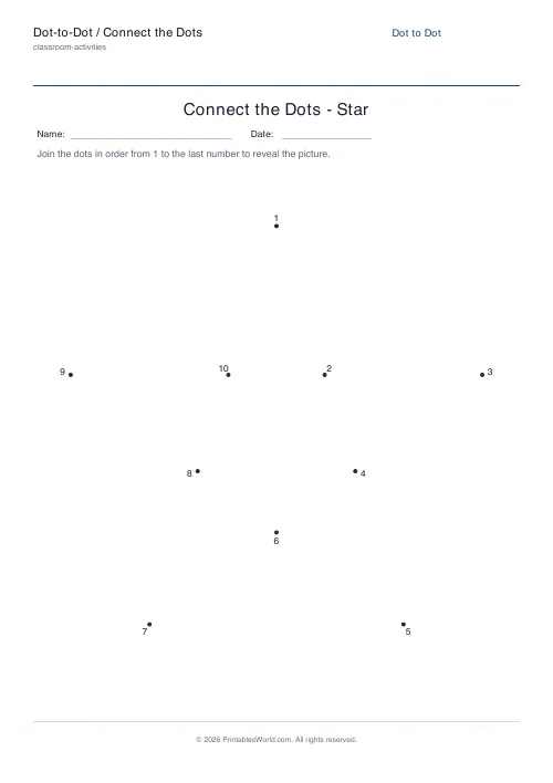 Free printable dot-to-dot / connect the dots — PDF download