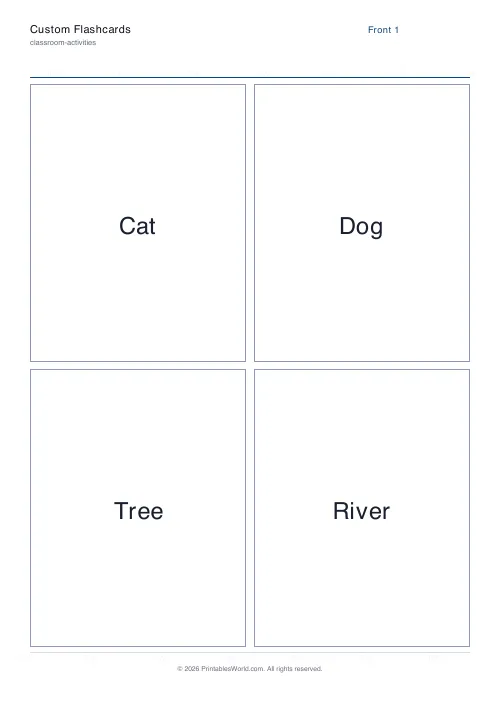 Free printable custom flashcards — 4 (2×2) — PDF download