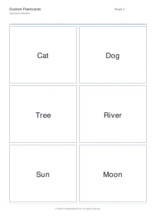 Free printable custom flashcards — 6 (3×2) — PDF download