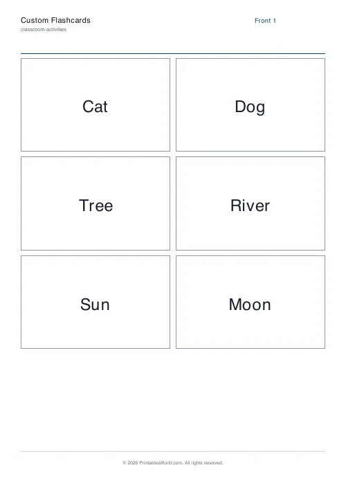 Free printable custom flashcards — 8 (4×2) — PDF download