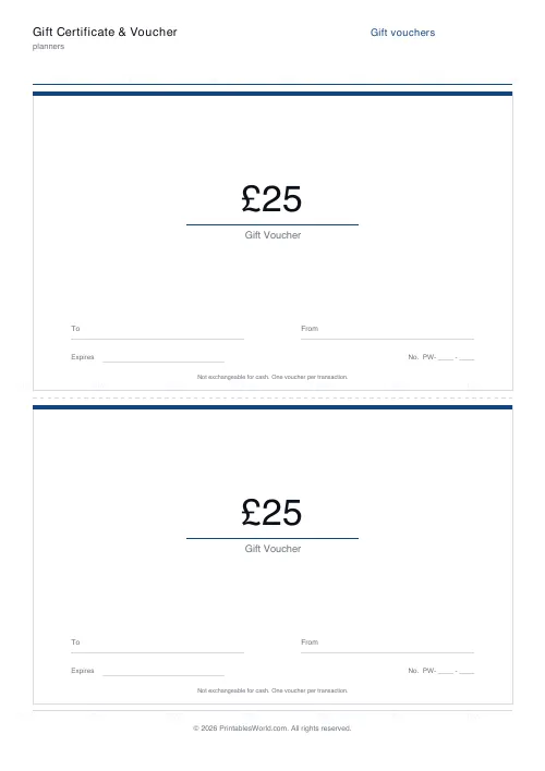 Free printable gift certificate and voucher (Top rule), PDF download