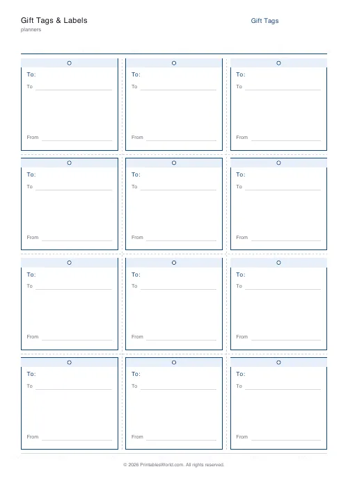 Free printable gift tag and label sheet — Gift Tag — PDF download