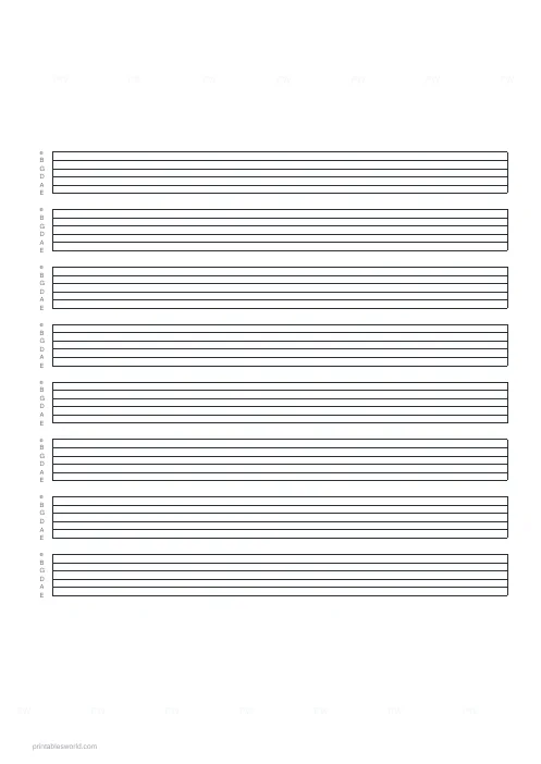 Free printable guitar Tab Paper PDF — sheet 1