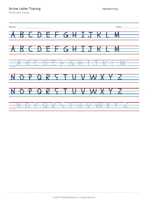 Free printable handwriting practice — Schoolbell — PDF download