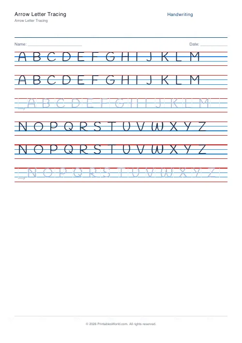 Free printable handwriting practice — Handlee — PDF download