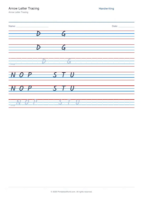 Free printable handwriting practice — Kalam — PDF download
