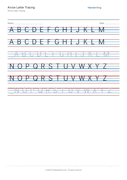 Free printable handwriting practice — Didact Gothic (print) — PDF download