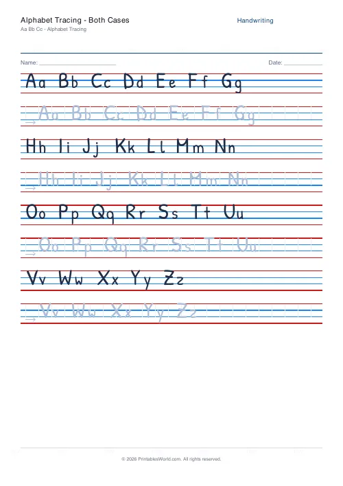 Free printable handwriting practice — Stroke arrows — PDF download