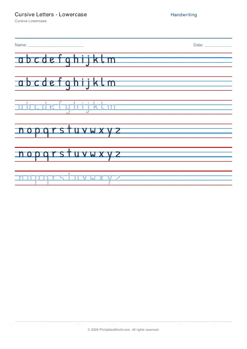 Free printable handwriting practice (Patrick Hand), PDF download