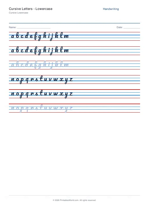 Free printable handwriting practice (Pacifico (cursive)), PDF download
