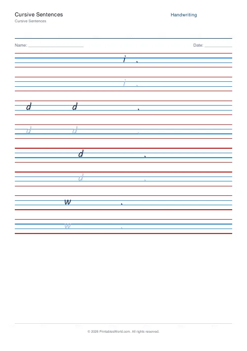 Free printable handwriting practice — Kalam — PDF download
