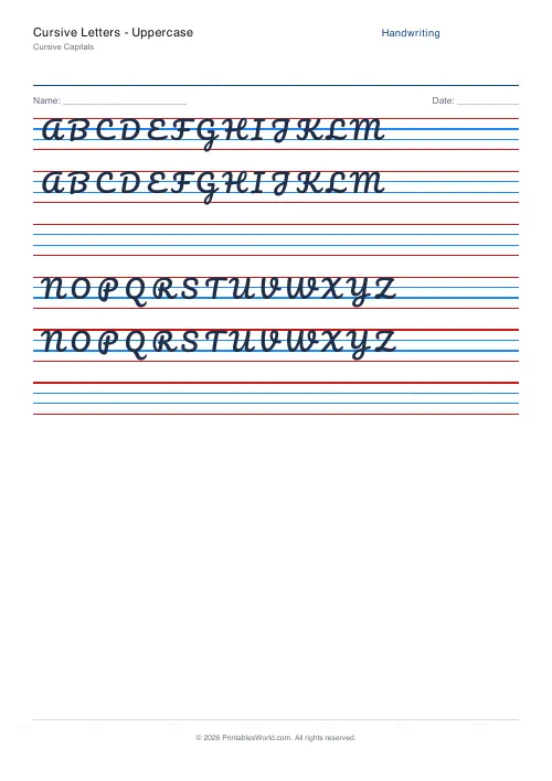 Free printable handwriting practice (Blank (copy only)), PDF download