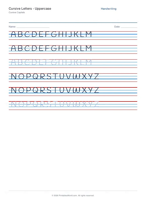 Free printable handwriting practice (Handlee), PDF download