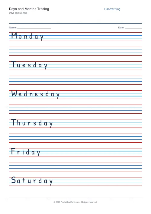 Free printable handwriting practice (Blank (copy only)), PDF download