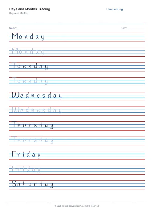 Free printable handwriting practice (Handlee), PDF download