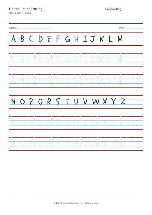 Free printable handwriting practice — Schoolbell — PDF download