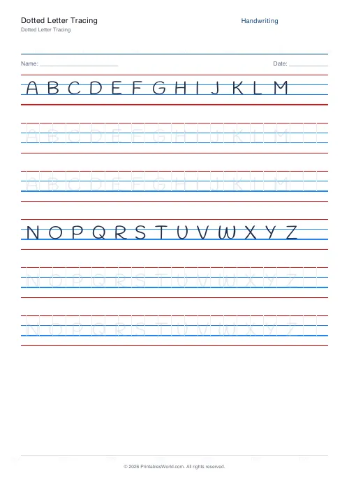Free printable handwriting practice — Handlee — PDF download