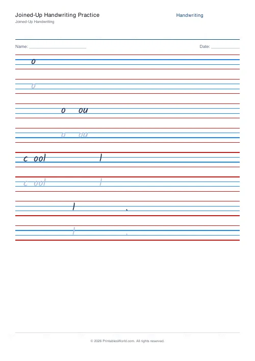 Free printable handwriting practice — Kalam — PDF download