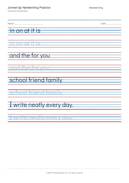 Free printable handwriting practice — Didact Gothic (print) — PDF download