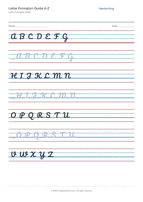 Free printable handwriting practice — Pacifico (cursive) — PDF download
