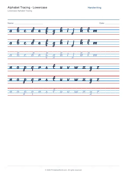 Free printable handwriting practice (Pacifico (cursive)), PDF download