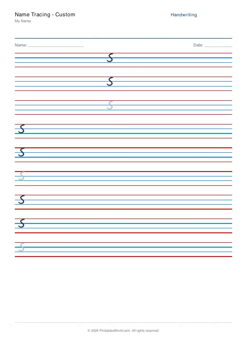 Free printable handwriting practice — Kalam — PDF download
