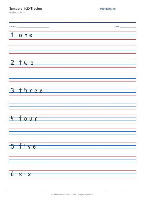 Free printable handwriting practice (Blank (copy only)), PDF download