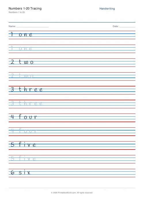 Free printable handwriting practice (Handlee), PDF download