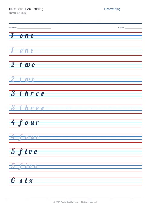 Free printable handwriting practice (Lobster (cursive)), PDF download