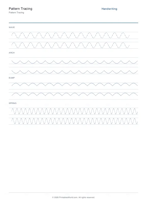 Free printable pattern tracing (Curved patterns), PDF download
