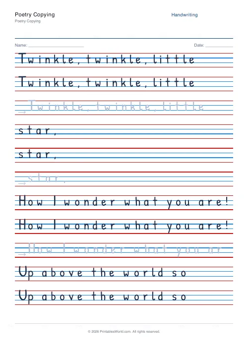 Free printable handwriting practice — Stroke arrows — PDF download
