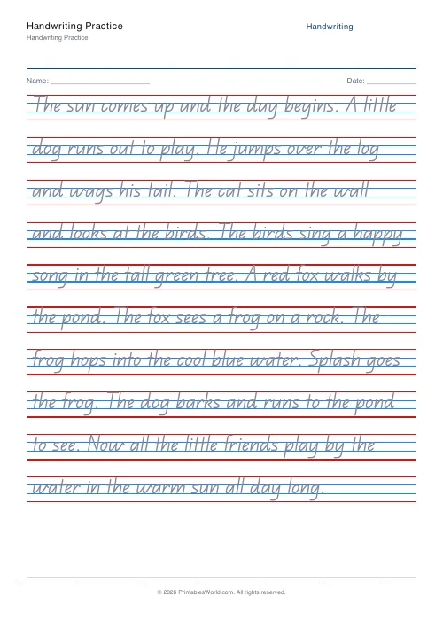 Handwriting printables