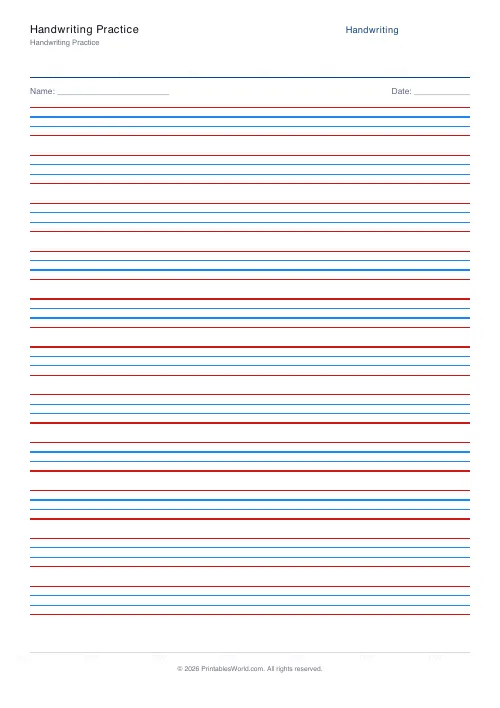 Free printable handwriting practice — Kalam — PDF download