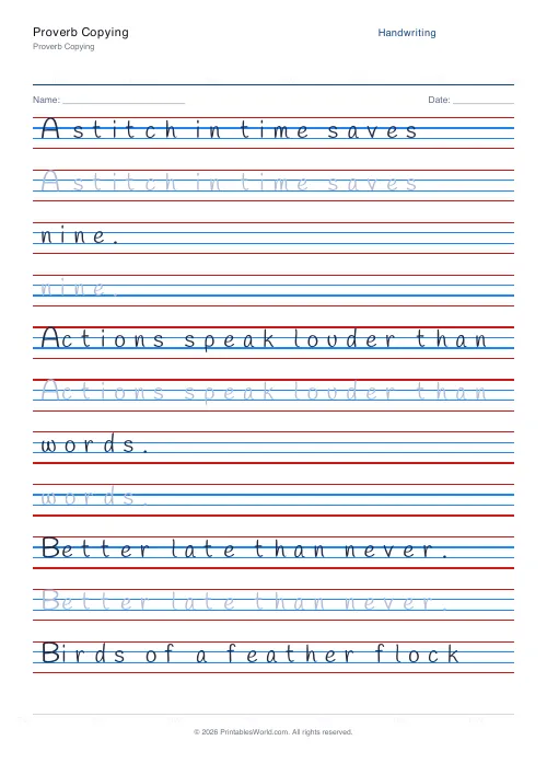 Free printable handwriting practice — Handlee — PDF download