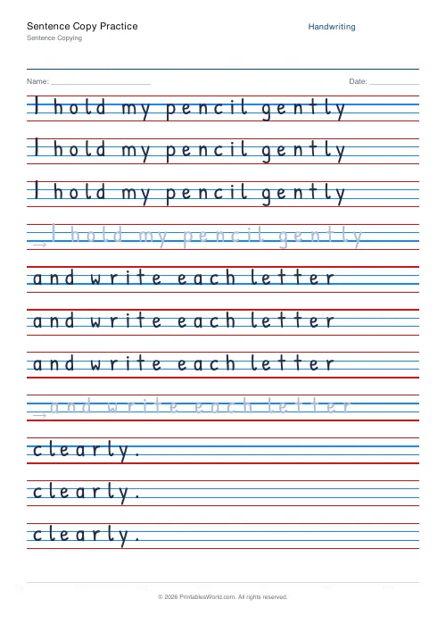 Free printable handwriting practice (Stroke arrows), PDF download