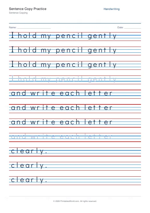 Free printable handwriting practice (Didact Gothic (print)), PDF download