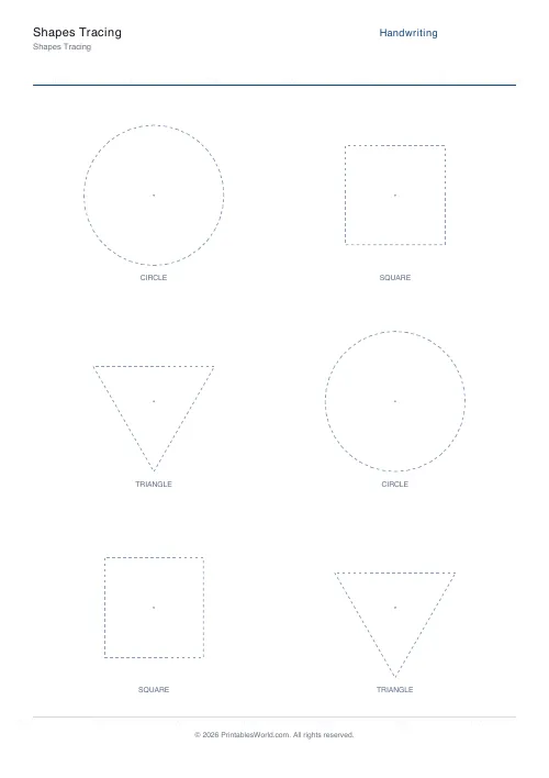 Free printable shape tracing — Basic shapes — PDF download