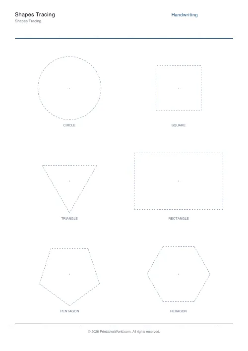 Free printable shape tracing — With labels — PDF download